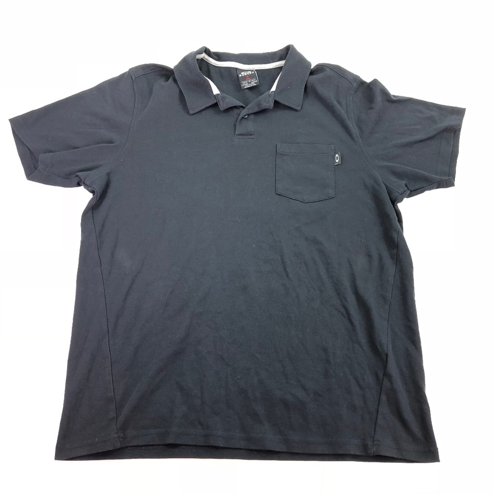 Oakley Mens Black Polo Shirt Collard Sz M